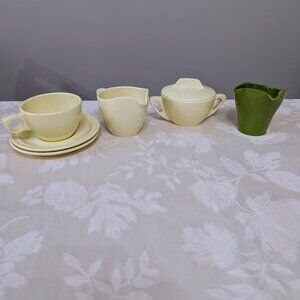 VTG Lot of 7 Prolon Ware Melamine Yellow + Boontonware Green Dishes Mugs USA